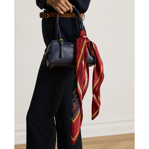 Mixed-Print Logo Silk Square Scarf