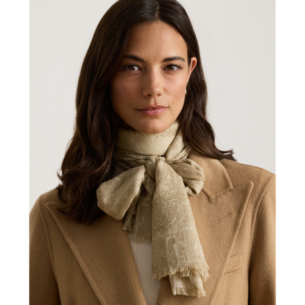 Paisley Metallic Wool Scarf