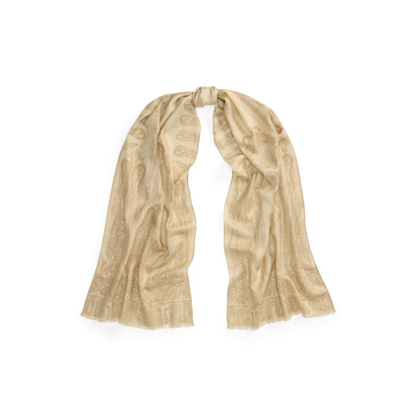 Paisley Metallic Wool Scarf