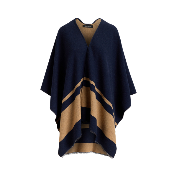 Two-Tone Crest Jacquard Ruana