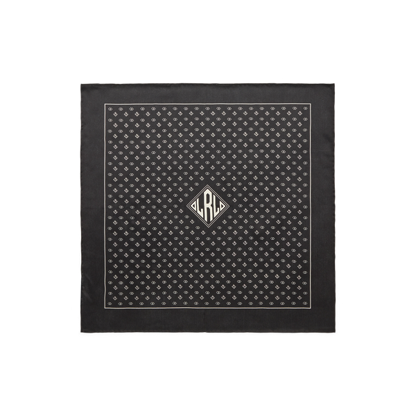 Foulard-Print Logo Silk Square Scarf