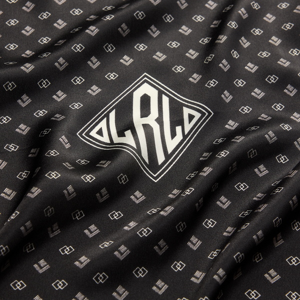 Foulard-Print Logo Silk Square Scarf