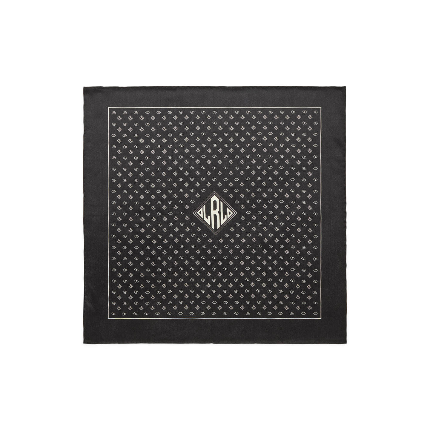 Женский шарф Ralph Lauren Foulard-Print Logo Silk Square, цвет: Чёрный — фото 1