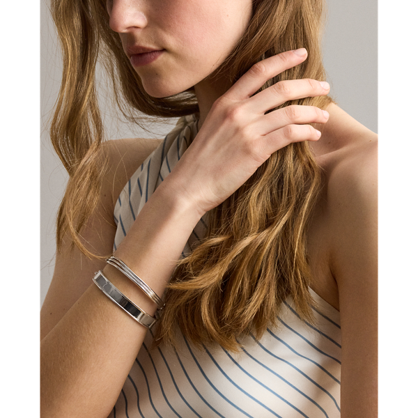 Silver Sterling Silver Wavy Bangle Lauren 3