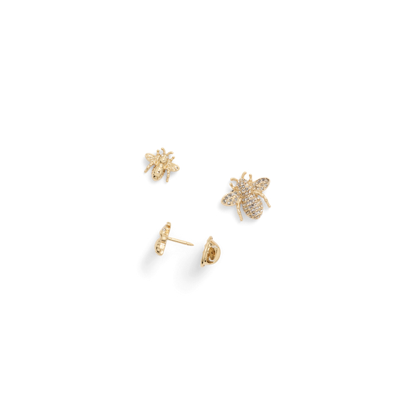Gold/Crystal Pav&eacute; Gold-Plated Bee Pin Set Lauren 2