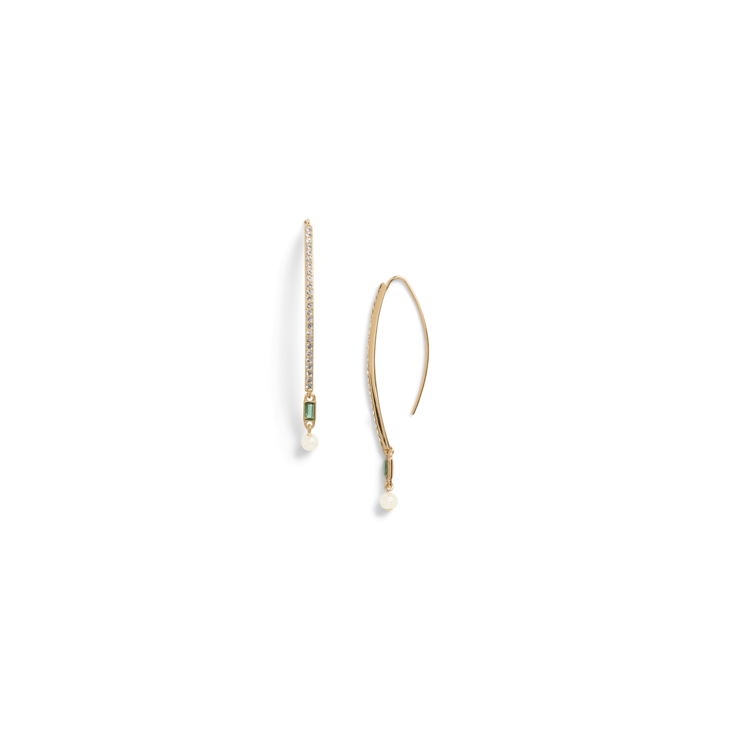 Женские серьги Ralph Lauren Gold-Plated Pavé Faux-Pearl, цвет: Золотой — фото 1