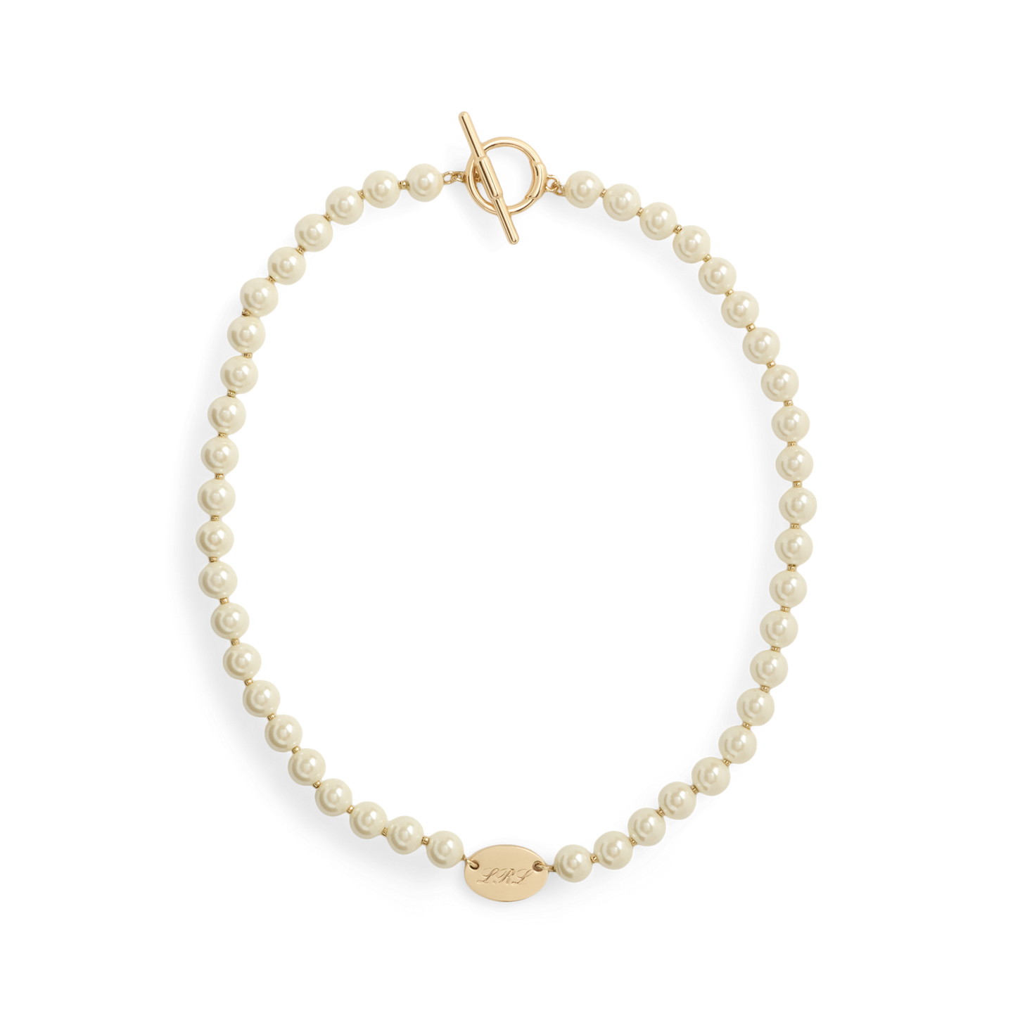Женское колье Ralph Lauren Gold-Plated Logo & Faux-Pearl, цвет: Золотой / Белый — фото 2