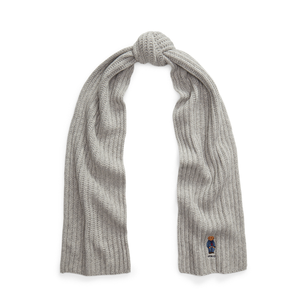Polo Bear Cable-Knit Wool-Blend Scarf
