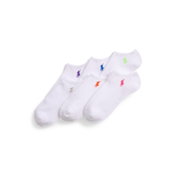 White Multi Classic Ankle Sock 6-Pack Polo Ralph Lauren 1