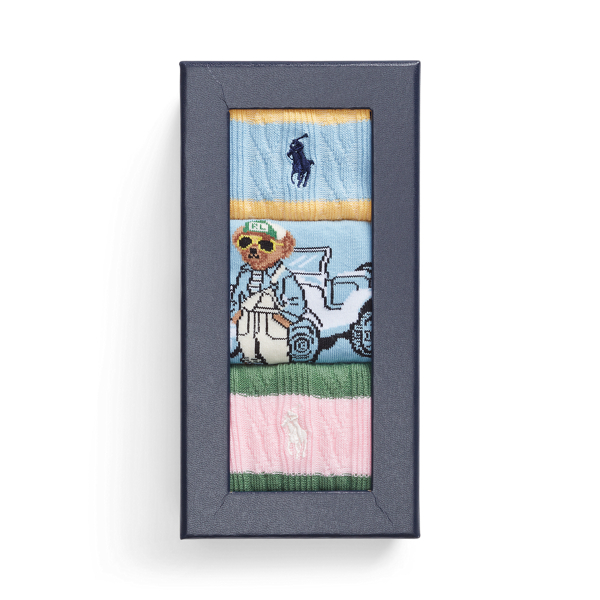 Assorted Polo Bear Crew Sock 3-Pack Gift Set Polo Ralph Lauren 2