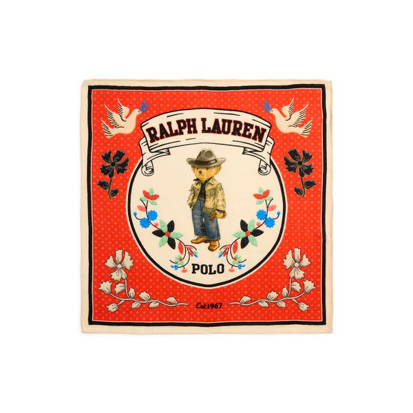Red Multi Polo Bear Wool Scarf Polo Ralph Lauren 2
