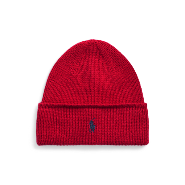 Martin Red Multi Knit Merino Wool Beanie Polo Ralph Lauren 1