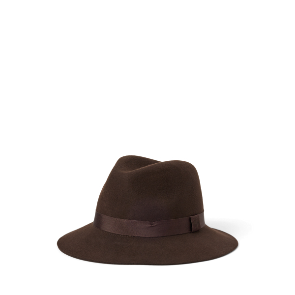 Ribbon-Trim Wool Fedora