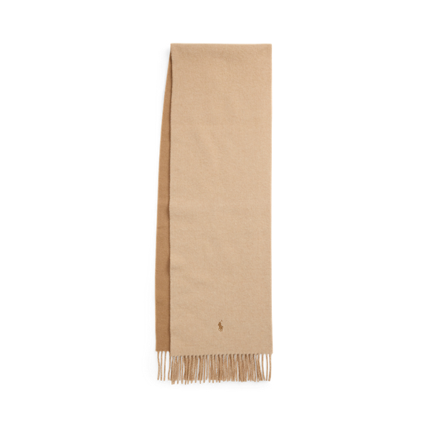 Camel Tonal Fringe-Trim Wool Scarf Polo Ralph Lauren 2