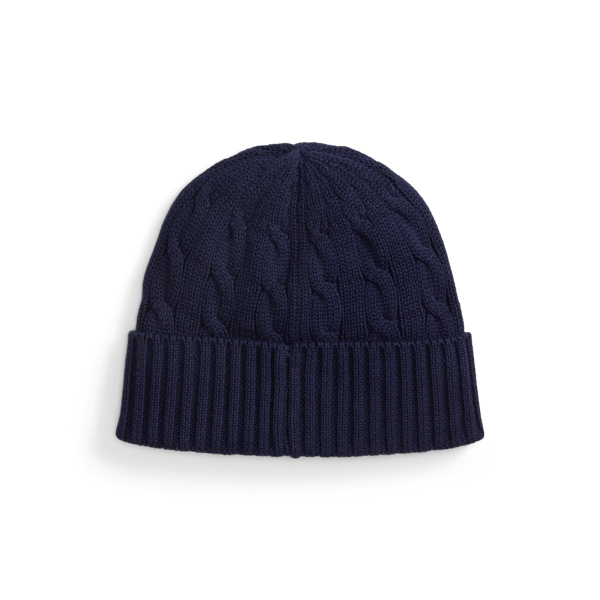 Hunter Navy Cable-Knit Cotton Beanie Polo Ralph Lauren 2