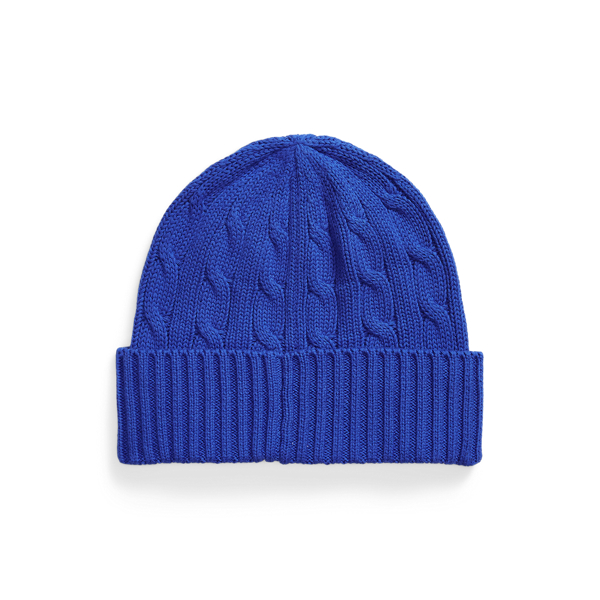 Kabelgebreide katoenen beanie Polo Ralph Lauren in Blauw 2