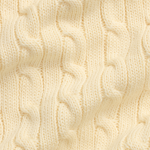 Baumwollschal mit Zopfmuster Polo Ralph Lauren in Creme 3