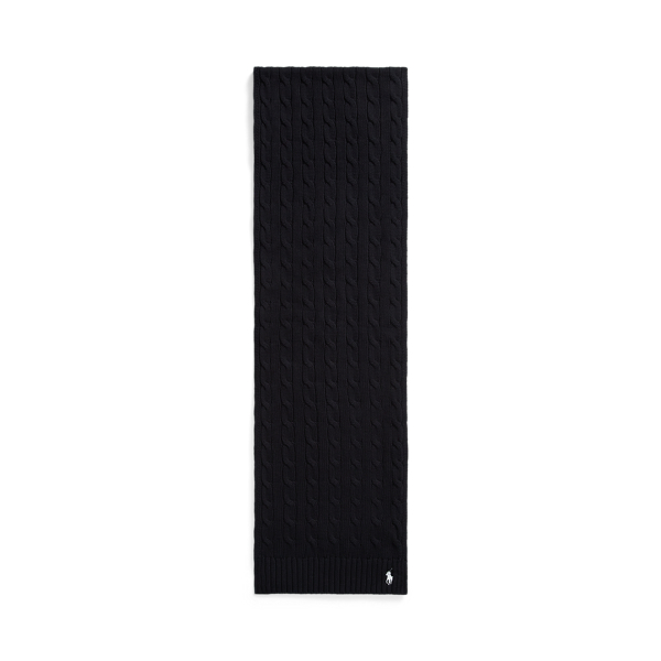 Baumwollschal mit Zopfmuster Polo Ralph Lauren in Schwarz 2