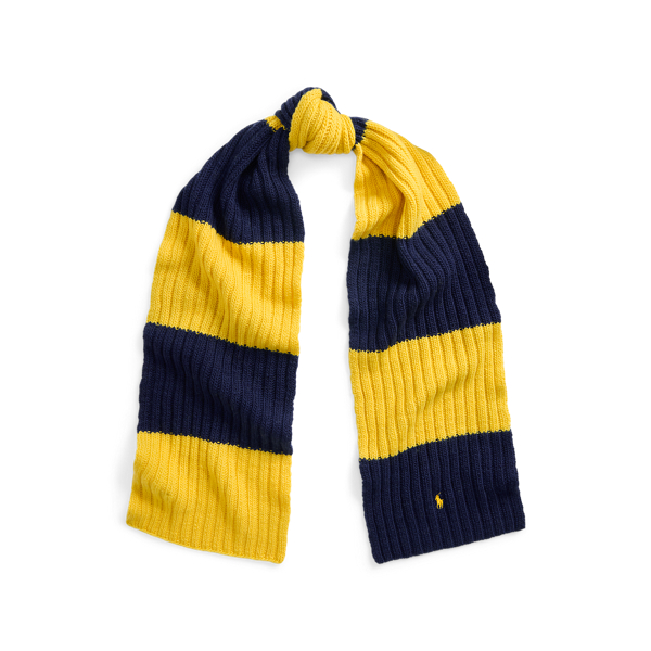 Rib-Knit Wool Rugby Scarf