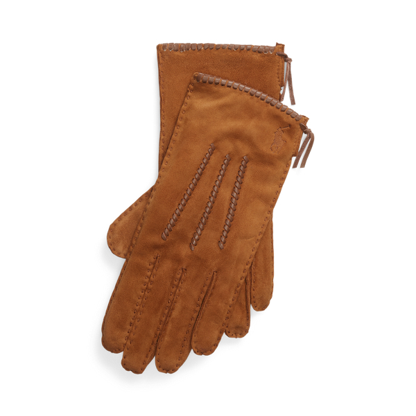 Tan Stitched Suede Gloves Polo Ralph Lauren 1