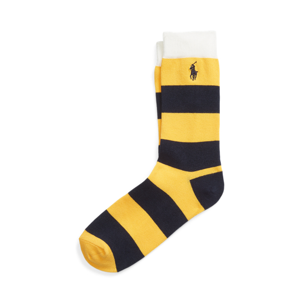 Yellow Rugby-Stripe Trouser Socks Polo Ralph Lauren 1