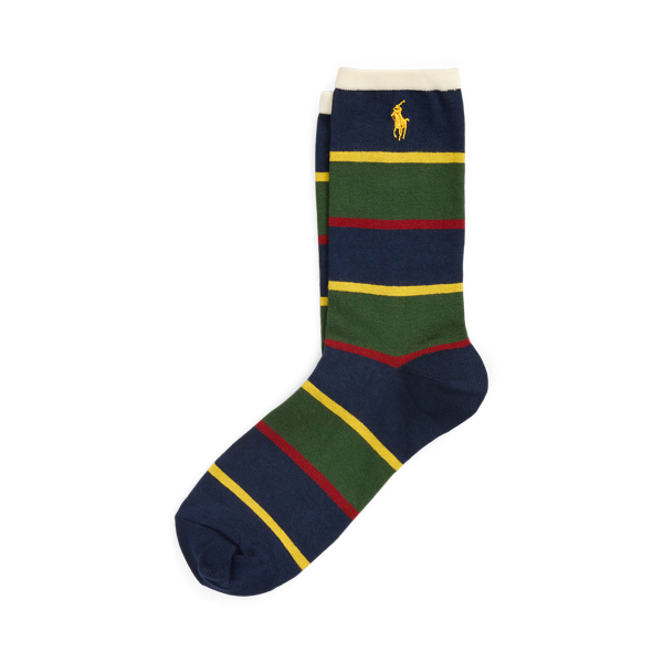 Navy Rugby-Stripe Cotton-Blend Trouser Socks Polo Ralph Lauren 1