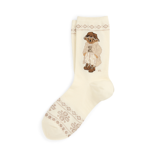 Ivory Polo Bear Cotton-Blend Trouser Socks Polo Ralph Lauren 1