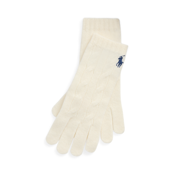 Cable Knit Wool Cashmere Gloves for Women Ralph Lauren CL
