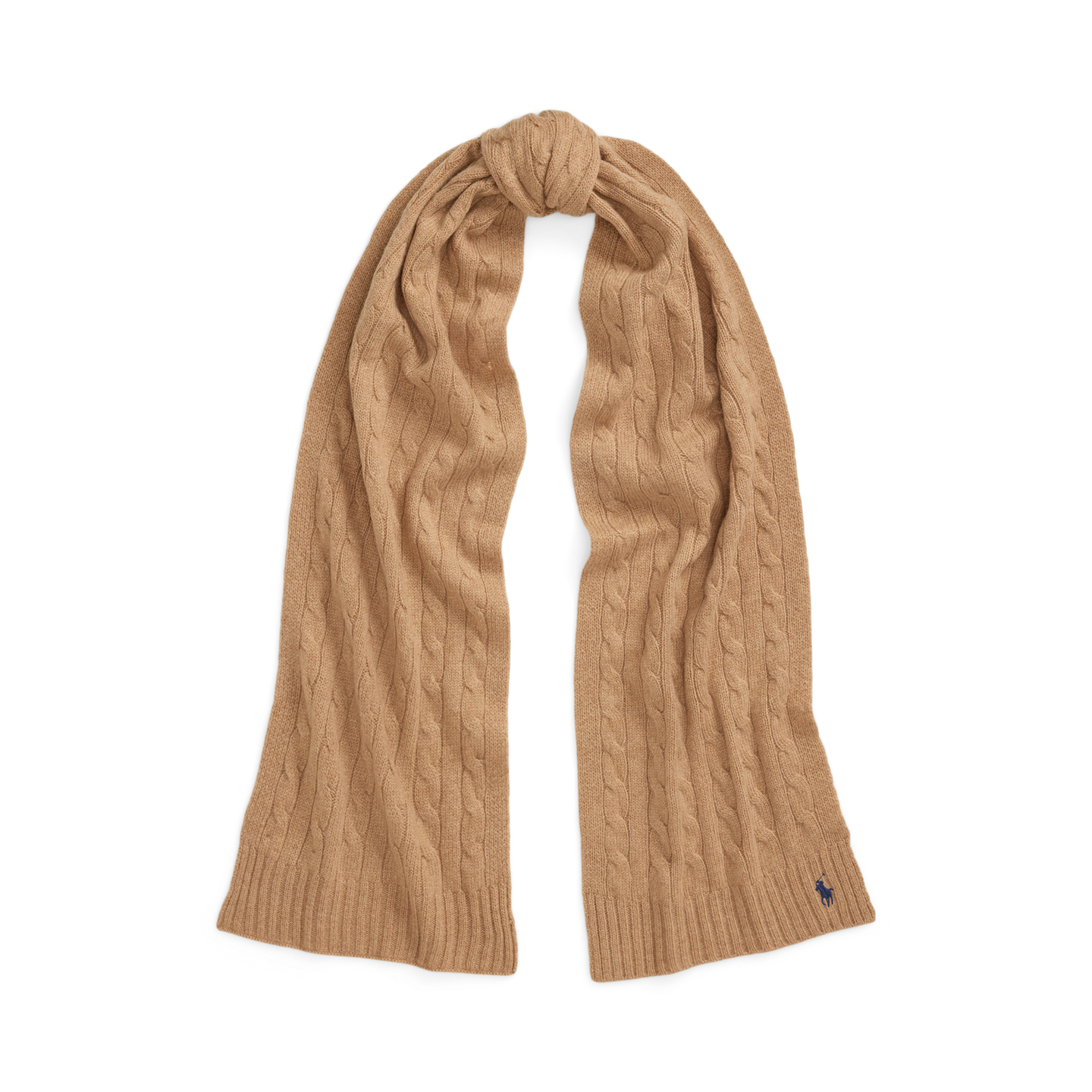 Женский шарф Ralph Lauren Cable-Knit Wool-Cashmere, цвет: Верблюжий — фото 2