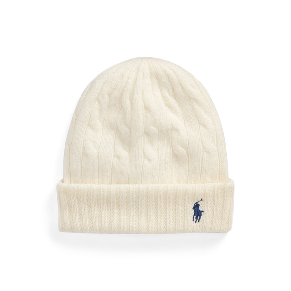 Cream Cable-Knit Wool-Cashmere Beanie Polo Ralph Lauren for fall 1