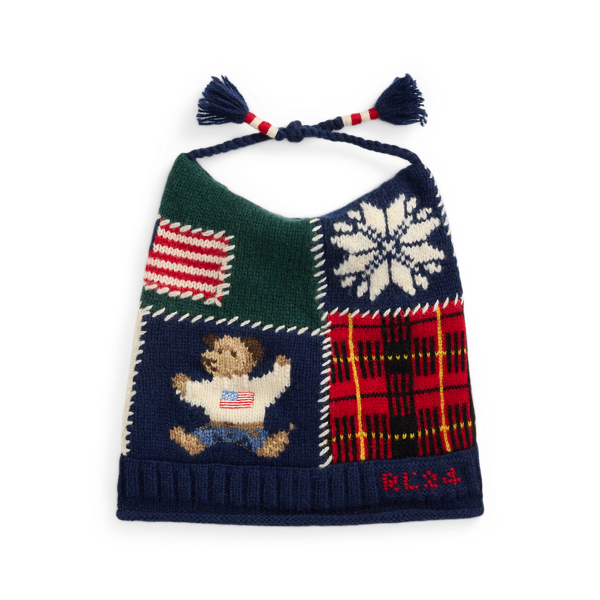 Polo Bear Tassel Patchwork Hat