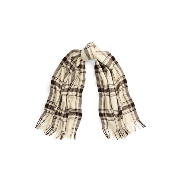 Burberry ivory check merino sellers wool square scarf