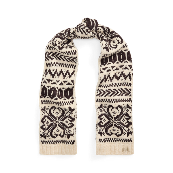 Cream Wool Snowflake Scarf Polo Ralph Lauren 1