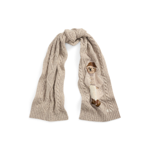 Polo Bear Aran-Knit Wool-Blend Scarf