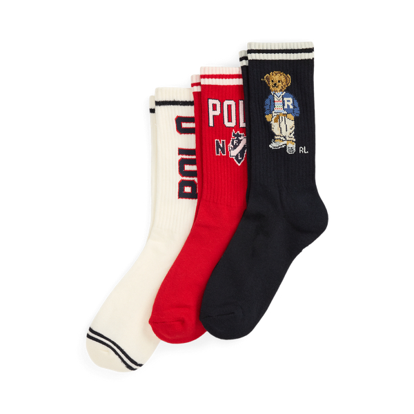 Navy/red/ivory Polo Bear Crew Sock 3-Pack Polo Ralph Lauren 1