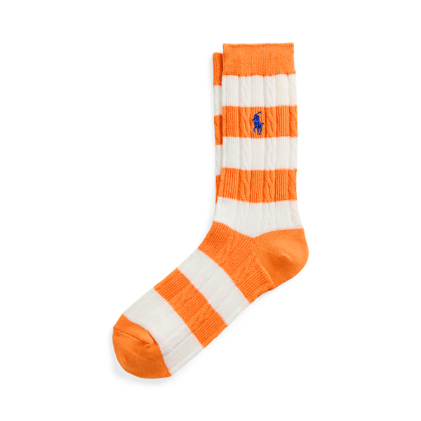 Striped Cable-Knit Crew Socks Polo Ralph Lauren 1