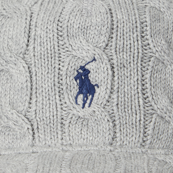 Polo Ralph Lauren 灰色 絞花針織棉質棒球帽 3