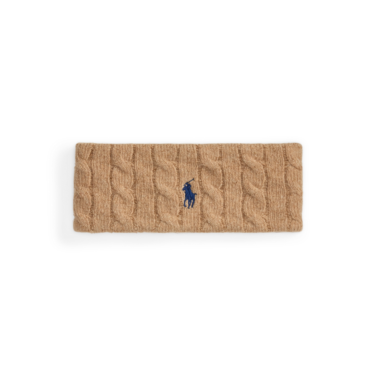 Женские аксессуары для волос Ralph Lauren Cable-Knit Wool-Cashmere Headband, цвет: Верблюжий — фото 1
