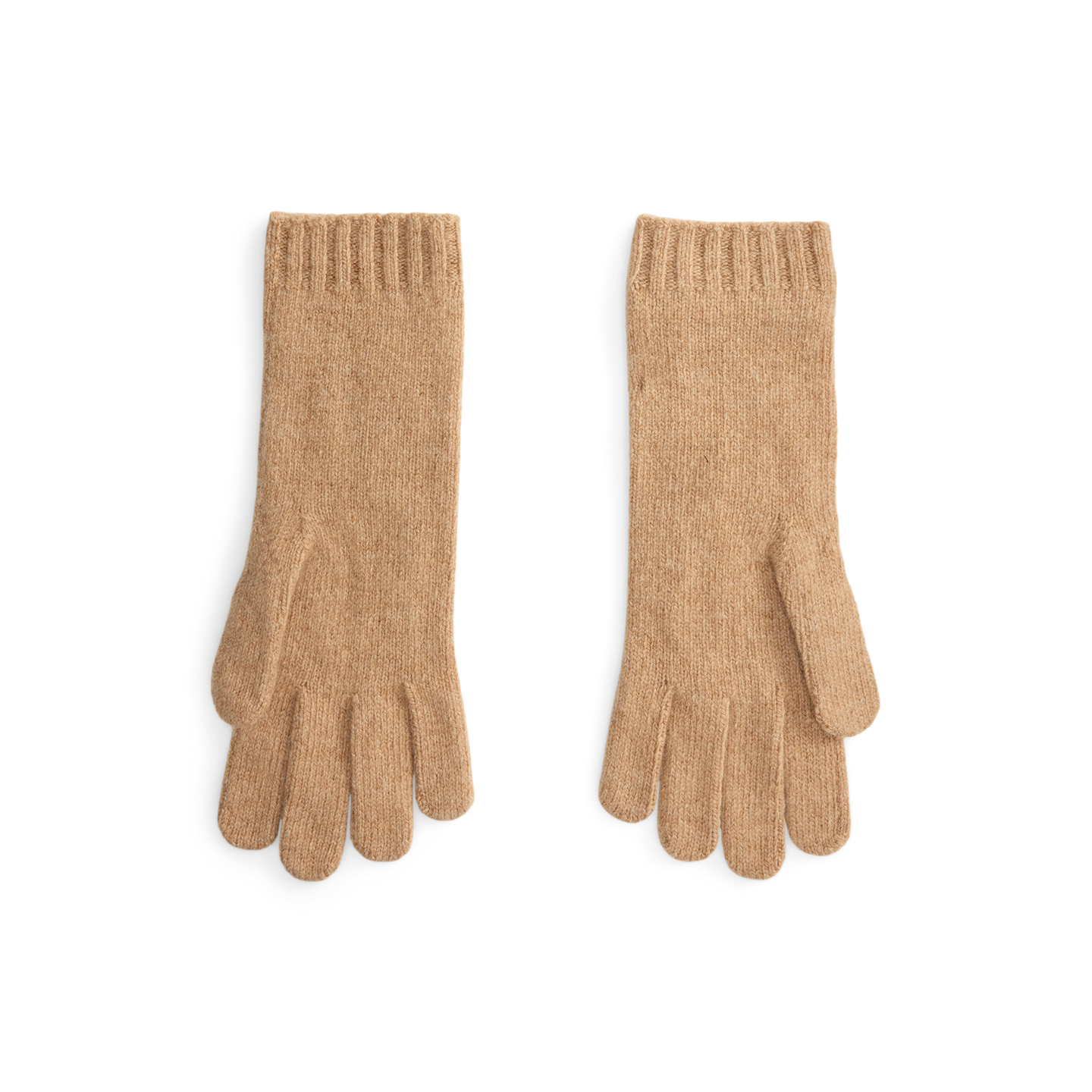 Женские перчатки Ralph Lauren Cable-Knit Wool-Cashmere Gloves, цвет: Верблюжий — фото 1