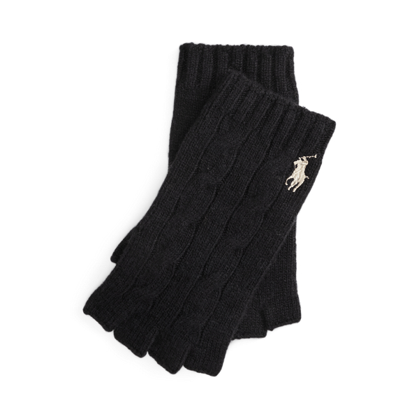 Cable Wool-Cashmere Fingerless Gloves