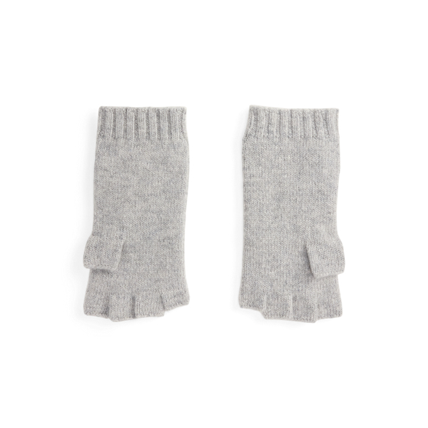 Soft Grey Cable Wool and Cashmere Fingerless Gloves Polo Ralph Lauren 2