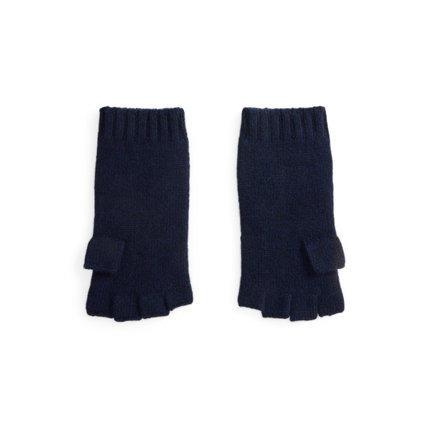 Hunter Navy Cable Wool-Cashmere Fingerless Gloves Polo Ralph Lauren 2