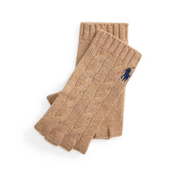 Cable Wool-Cashmere Fingerless Gloves