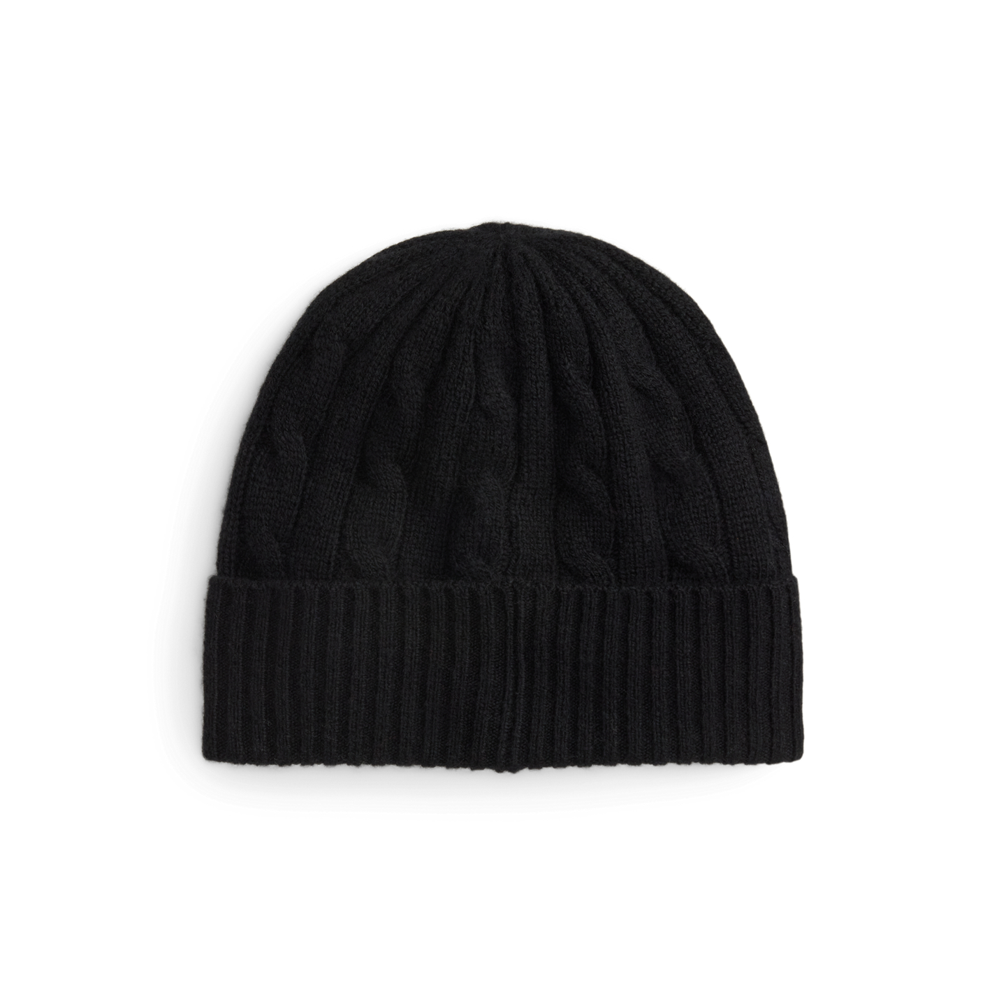 Шапка Ralph Lauren Cable-Knit Wool-Cashmere Beanie, цвет: Чёрный — фото 1