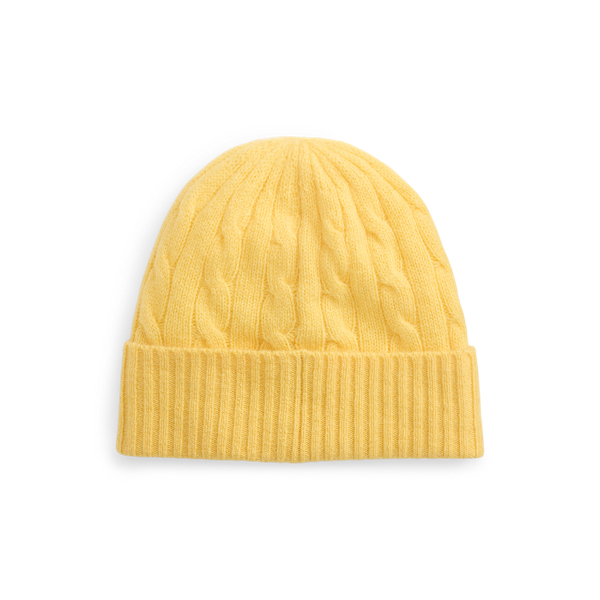Polo Ralph Lauren 케이블 니트 울 캐시미어 비니 Banana Cream 2