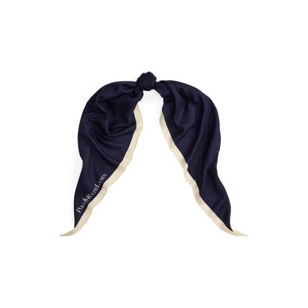 Foulard losange en laine et soie