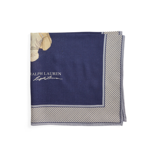 Navy Multi Polo Bear Wool-Silk Bandanna Polo Ralph Lauren 2