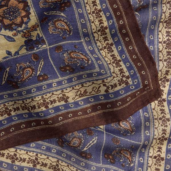 Block-Print Wool-Linen Scarf