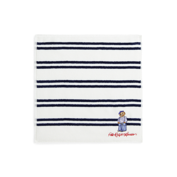 ラルフローレン　RALPHLAUREN ハンドバッグ　綿　青白ストライプ　ベアー ストライプド Polo ベア コットン ドレス＆ブルマー