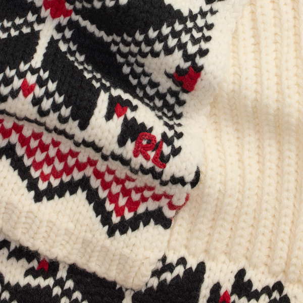 Snowflake-Motif Wool Scarf
